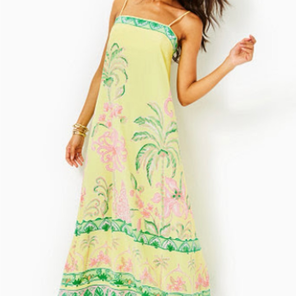 Lilly Pulitzer Yellow and Green Maxi Dress